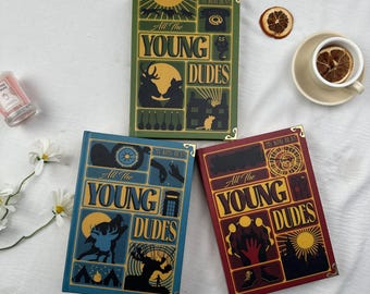 All The Young Dudes Hardcover Book Set – Marauders Era Inspired Wizard School Fantasy – Retro Vintage Graphic Cover Aesthetic Books