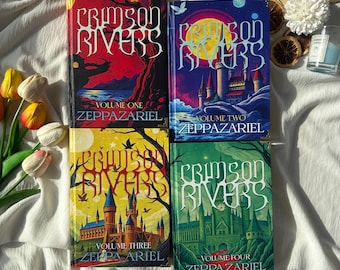 Crimson Rivers Hardcover Book Set – Fantasy Romance Collector Series, Gothic Castle Aesthetic Covers, BookTok Viral Fantasy Collection