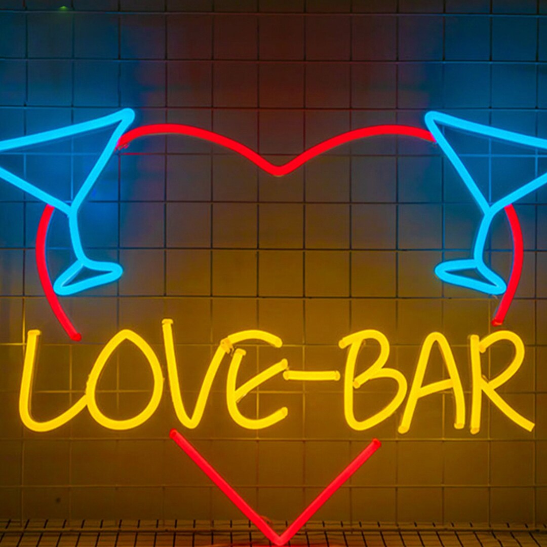 Custom Acrylic LED Neon Sign Letters Love Bar Beer Party Etsy