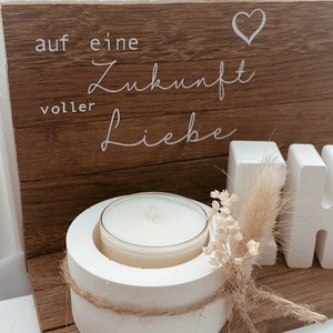 Hochzeitsgeschenk, Ehepaar, Hochzeit, Geschenk, Geldgeschenk, personalisiert, Raysin, Blumen, Trockenblumen, Holz, klötzchen Bild 4