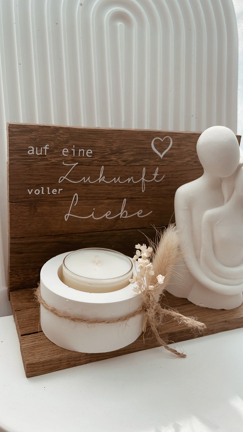 Hochzeitsgeschenk, Ehepaar, Hochzeit, Geschenk, Geldgeschenk, personalisiert, Raysin, Blumen, Trockenblumen, Holz, klötzchen Bild 6