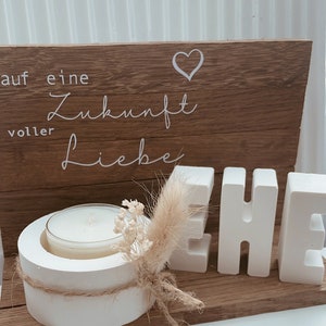 Hochzeitsgeschenk, Ehepaar, Hochzeit, Geschenk, Geldgeschenk, personalisiert, Raysin, Blumen, Trockenblumen, Holz, klötzchen Bild 3