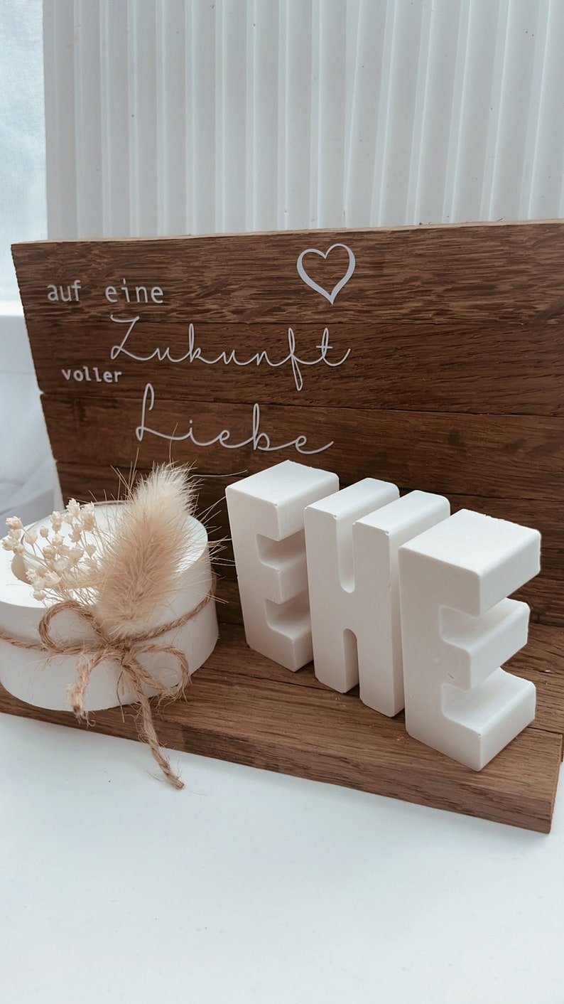 Hochzeitsgeschenk, Ehepaar, Hochzeit, Geschenk, Geldgeschenk, personalisiert, Raysin, Blumen, Trockenblumen, Holz, klötzchen Bild 2