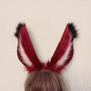 Handgefertigtes Kaninchen Ohren Haarband Pelzigen Kunstpelz Süße Blaue Bunny Ohren Stirnband Bunny Fursuit Party Halloween Cosplay Viera Kaninchen Ohren