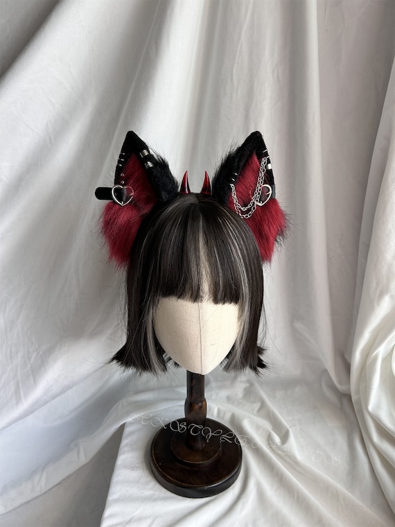Ensemble Cosplay Fausse Fourrure Oreilles Bandeau Queue Griffe Gants - Costume Animal Renard Loup Chat Pour Halloween