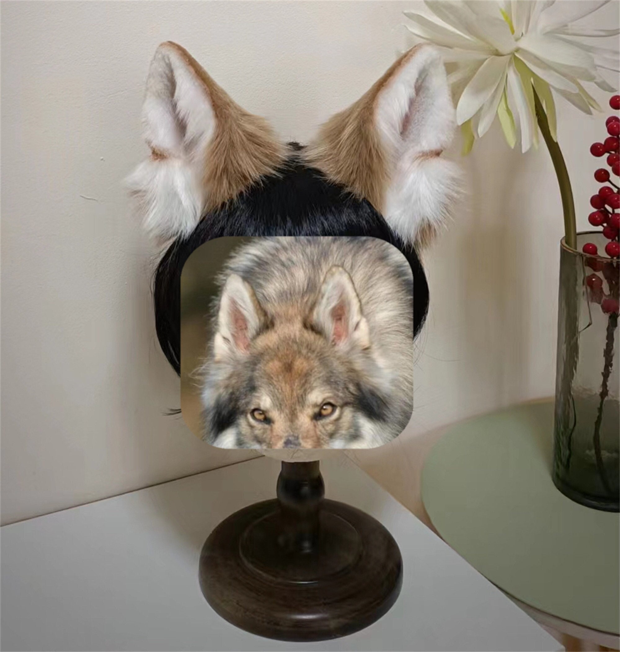 Handmade Wolf Dog Ears Headband, Furry Wild Animal Ears  display picture 2
