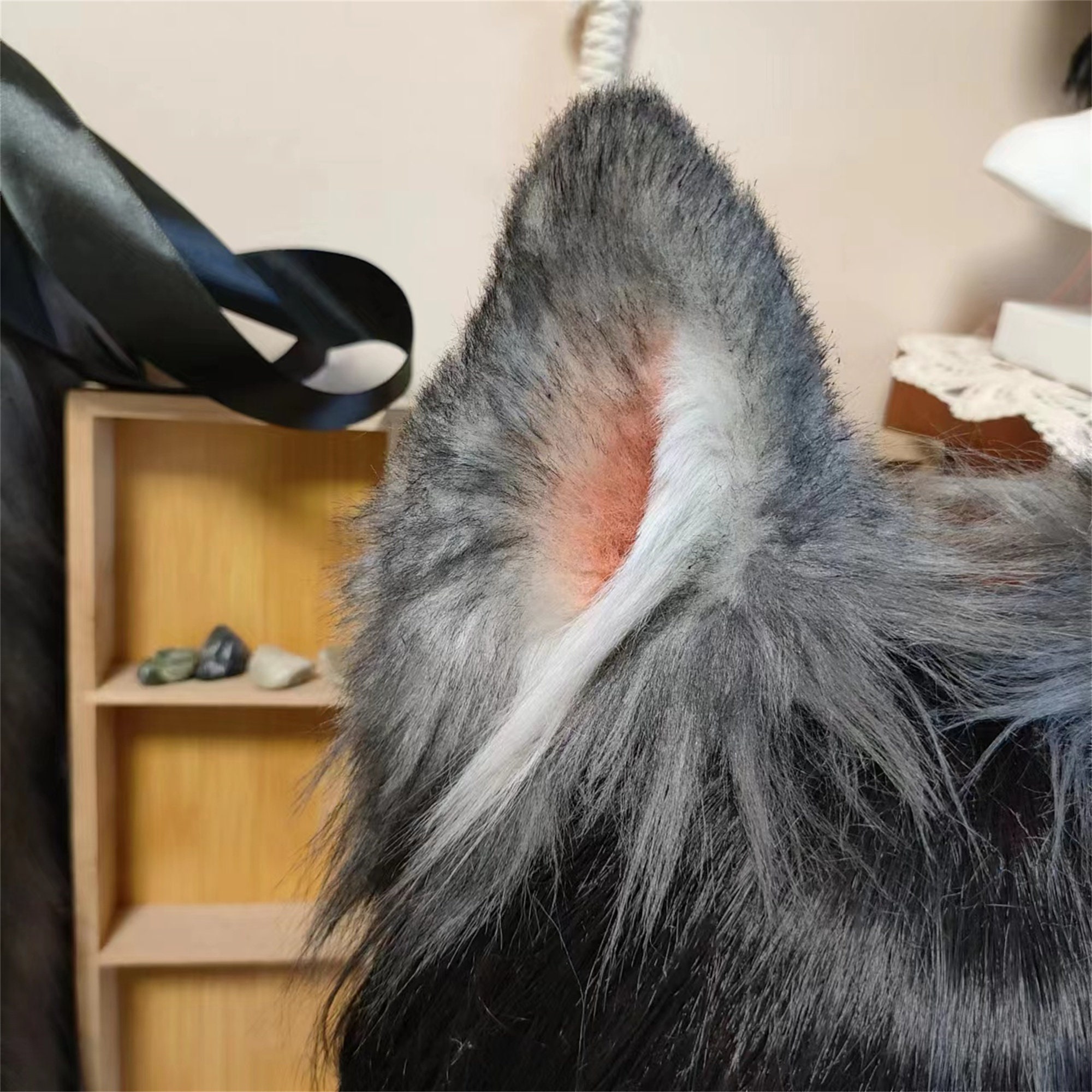 Disfraz De Lobo 3 Piezas – Diadema Con Orejas, Cola Y Corbata Gris Oscuro, Para Halloween, Carnaval Y Cosplay, Talla Única Para Niños Y Adultos