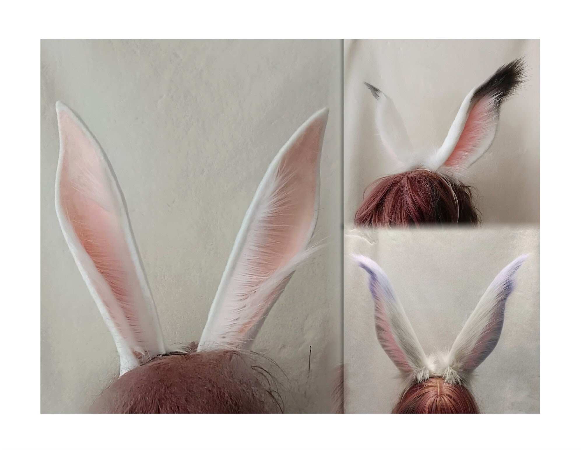 thumbnail image 2 of VIGVAN Handmade Rabbit Ears Headband - Cute Animal Ear Accessories For Cosplay & Parties 2 of 9