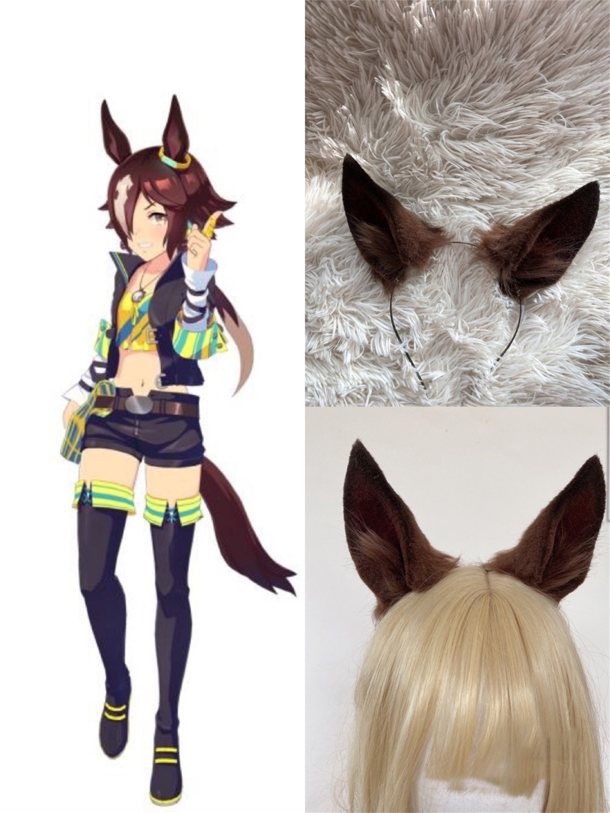 Cerchietto Con Orecchie Di Cavallo In Peluche - Costume Halloween, Cosplay, Feste A Tema - 2