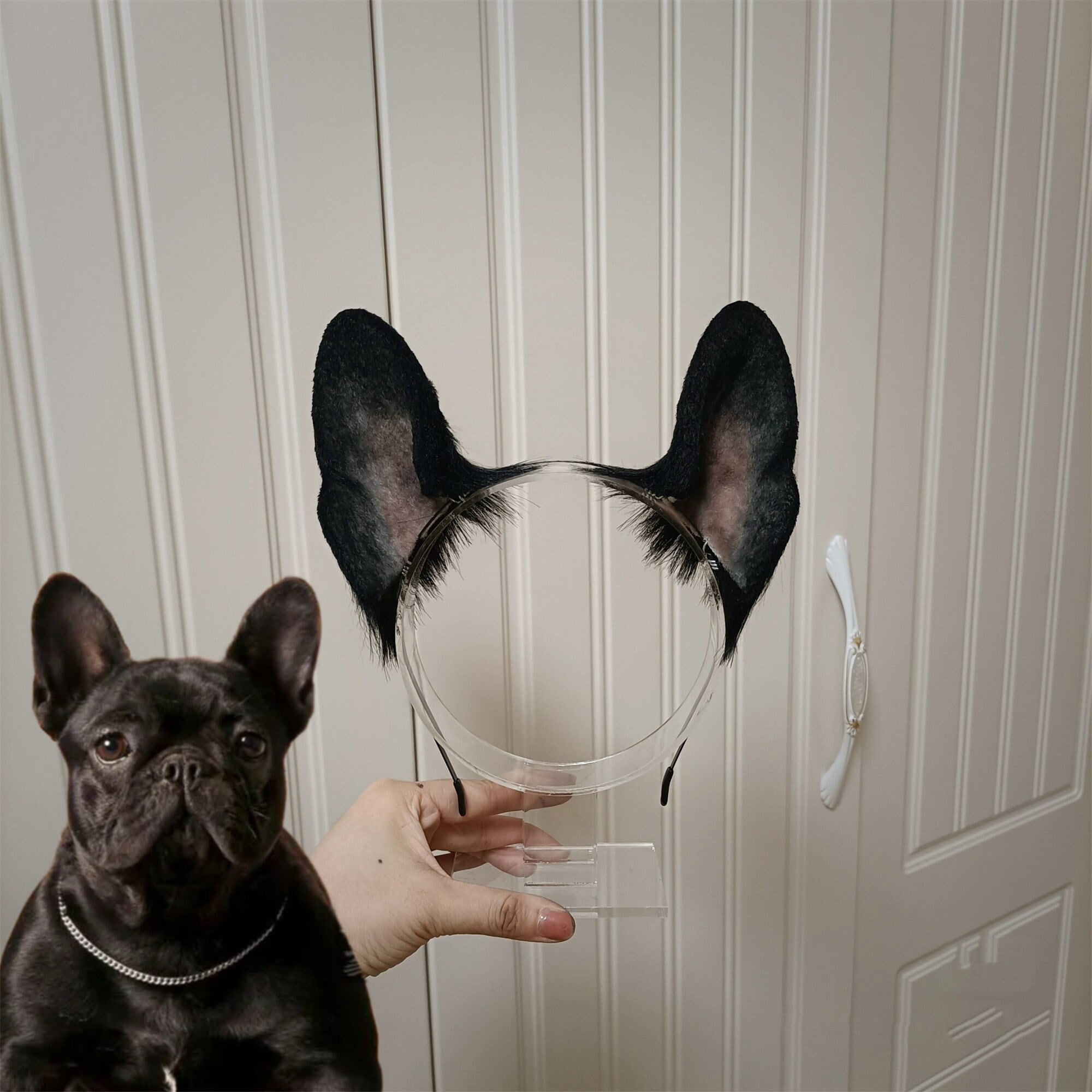 Handmade Black Bulldog Ears Hairband Cute Black Dog Puppy Ears
