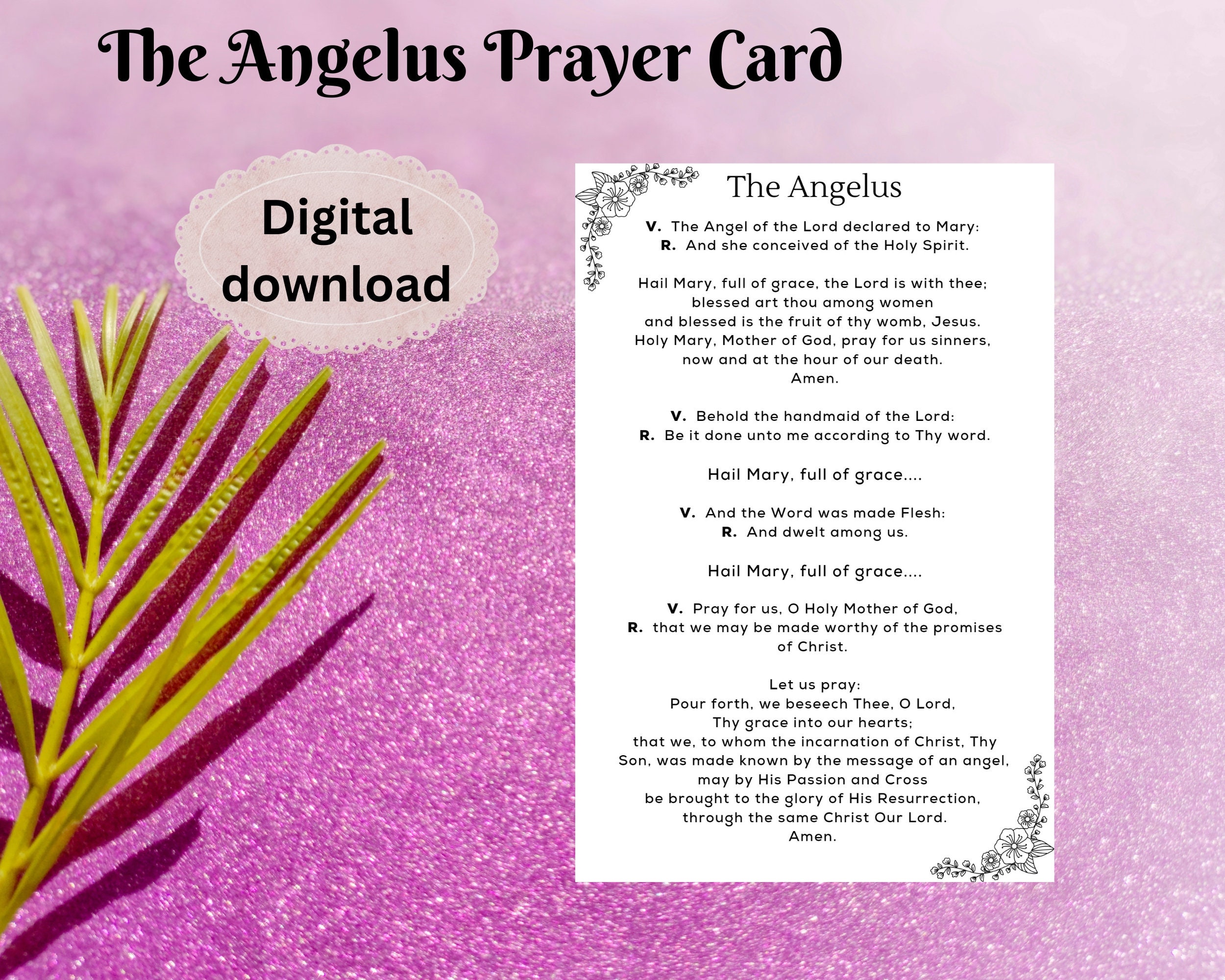 THE ANGELUS PRAYER CARD