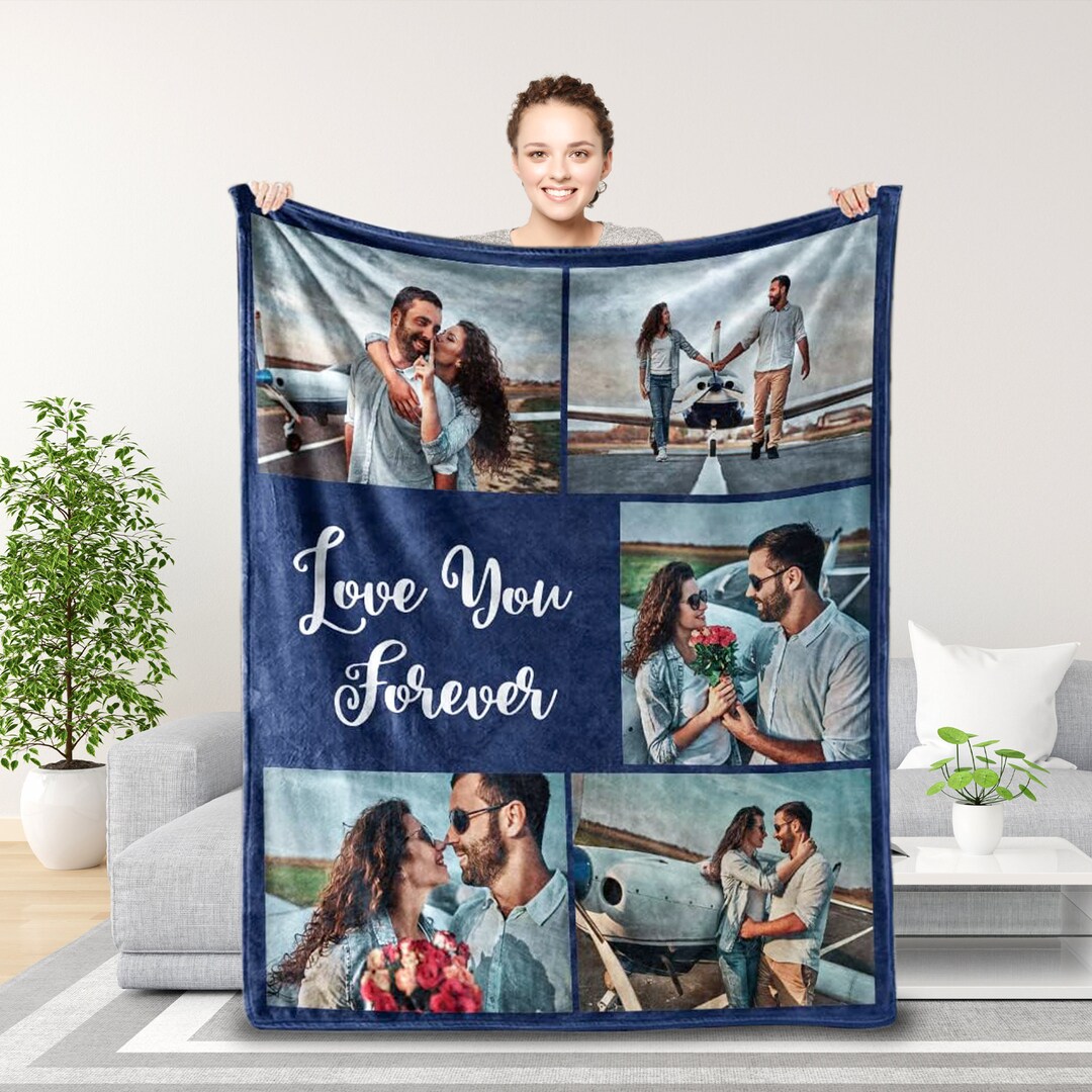 Personalized Blankets With Pictures Anniversary Gifts for Etsy UK