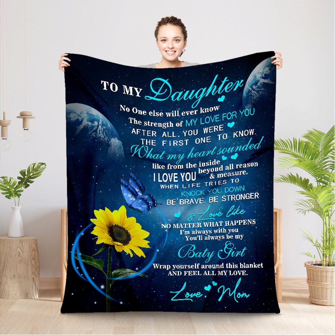 Mom's Birthday Gift Blanket for Daughter, Dad's Blanket for Daughter