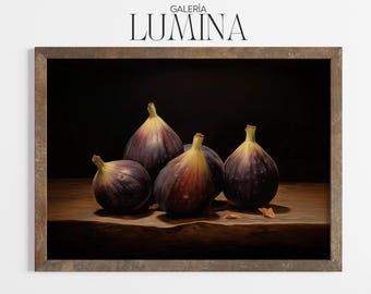Dark Moody Fig Oil Painting (Digital Printable Art + Frame TV Art) 035