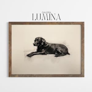 Black Labrador Retriever Ink Drawing (Digital Printable Art + Frame TV Art) 119