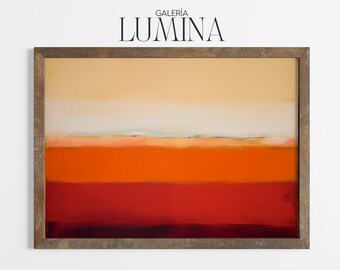 オレンジと赤の抽象画 マーク・ロスコ風カラーアートワーク モダン