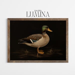 Vintage Mallard Duck Painting Rustic Wildlife Wall Art Classic Bird Illustration Country Cottage Art Digital Printable Art Frame TV Art 1137