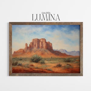 Desert Landscape Impressionist Painting Monument Valley Wall Art Western Canyon Scene Desert Artwork Digital Printable Art Frame TV Art 1203