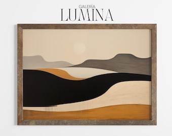 Minimalist Abstract Landscape Painting Modern Desert Hills Art Print Neutral Tone Mountain Wall Art Digital Printable Art Frame TV Art 1078