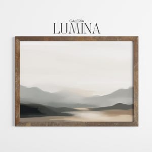 Minimalist Abstract Landscape Painting Neutral Abstract Painting Soft Gray and Beige Modern Artwork Digital Printable Art Frame TV Art 1014