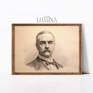 Man Portrait Pencil Drawing Realistic Male Sketch Hand Drawn Gentleman Drawing Black White Man Sketch Digital Printable Art Frame TV Art 685
