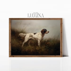 Dog in The Grass Original Old Painting Vintage Hunting Dog Oil Painting Brown Tones Antique Wall Art Digital Printable Art Frame TV Art 057