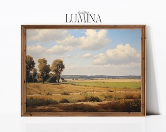 Midwestern Feld Landschaft Malerei ländliche Landschaft Szene Kunstwerk pastoralen Natur Druck digital druckbare Kunst Rahmen TV Art 844