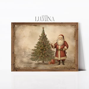 Victorian Santa Claus Christmas Painting Antique Father Christmas Print Vintage Holiday Tree Decor Digital Printable Art Frame TV Art 645