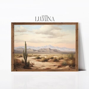 Muted Desert Landscape Painting Neutral Earth Tone Scenery Painting Southwestern Landscape Art Print Digital Printable Art Frame TV Art 822