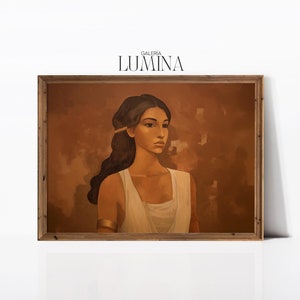 Ancient Greek Woman Painting Greek Mythology Woman Portrait Painting Classical Greek Woman Painting Digital Printable Art Frame TV Art 578