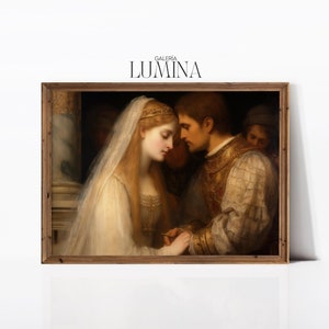Renaissance Wedding Scene Original Painting Historical Love and Marriage Art Romantic Medieval Print Digital Printable Art Frame TV Art 818