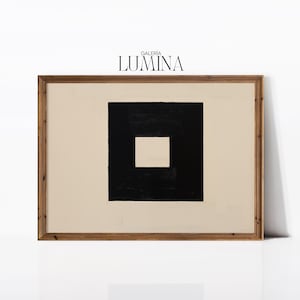 Black Square Abstract Painting Modern Minimalist Black and White Wall Art Contemporary Geometric Art Digital Printable Art Frame TV Art 801