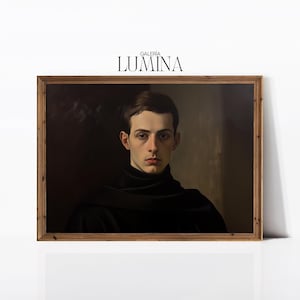 Young Nobleman Portrait Oil Painting Dark Renaissance Painting Antique Aristocrat Man Portrait Print Digital Printable Art Frame TV Art 658