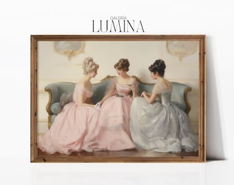 Victorian Women Vintage Oil Painting Antique Women Oil Painting Victorian Wall Art Regency Wall Decor Digital Printable Art Frame TV Art 232