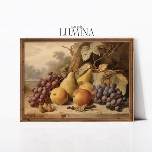 Antique Fruit Still Life Watercolor Painting Vintage Kitchen Still Life Painting Rustic Fruit Print Digital Printable Art Frame TV Art 391