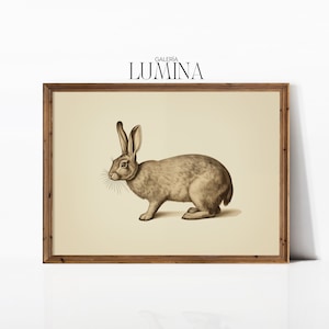 Vintage Easter Bunny Drawing Nostalgic Rabbit Print Cute Rabbit Nursery Wall Art Farmhouse Rustic Art Digital Printable Art Frame TV Art 242