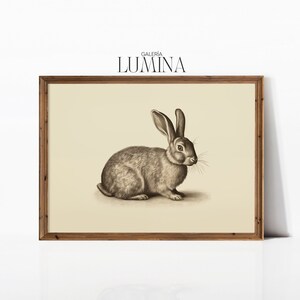 Vintage Easter Bunny Drawing Nostalgic Rabbit Print Cute Rabbit Nursery Wall Art Farmhouse Rustic Art Digital Printable Art Frame TV Art 220