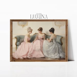 Victorian Women Vintage Oil Painting Antique Women Oil Painting Victorian Wall Art Regency Wall Decor Digital Printable Art Frame TV Art 232