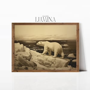 Polar Bear Original Drawing Nature Scenery Painting Bear Art Wildlife Photography Maximalist Wall Art Digital Printable Art Frame TV Art 102
