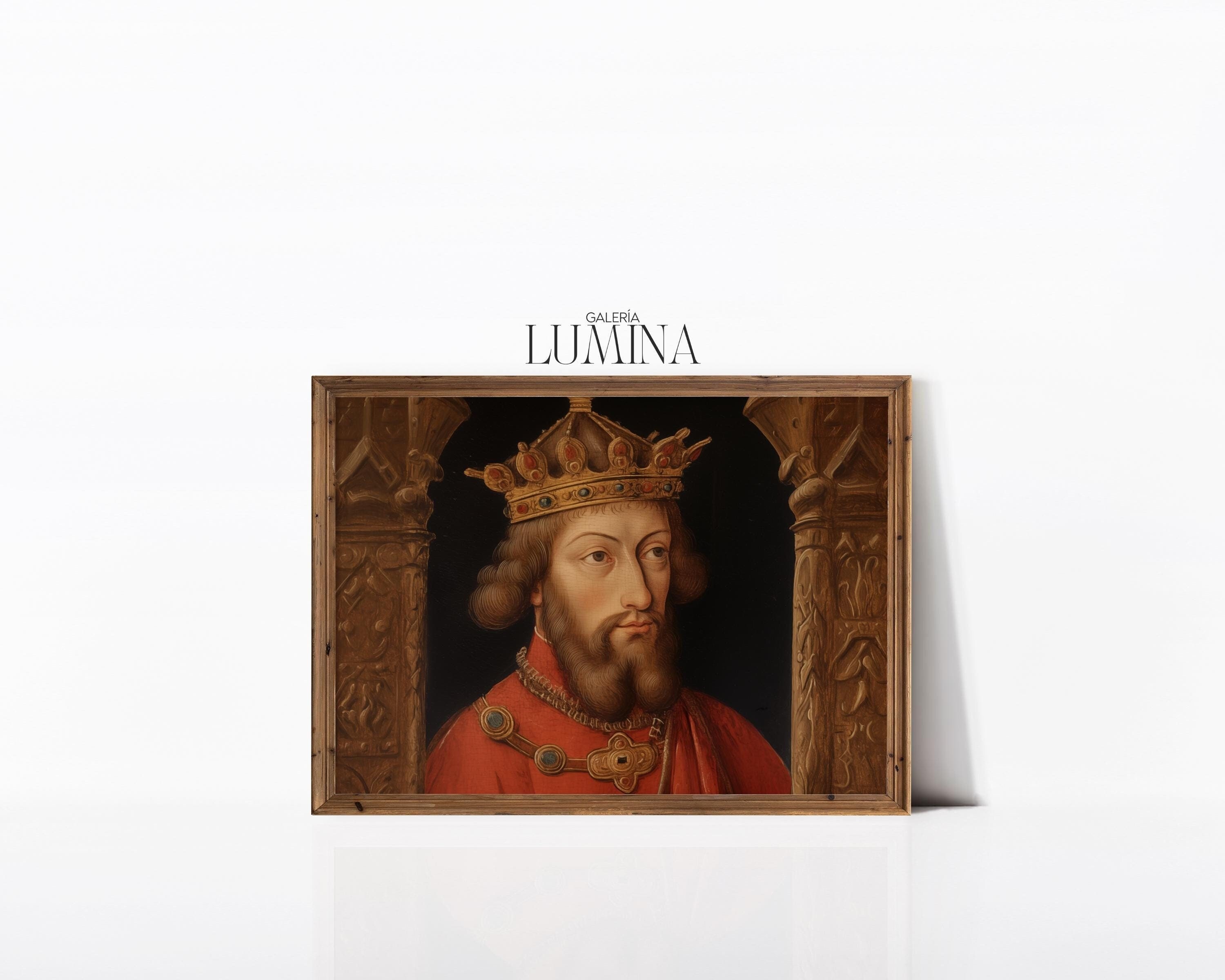 中世の王の肖像画 ヴィンテージヨーロッパの王族の絵画 ルネッサンス