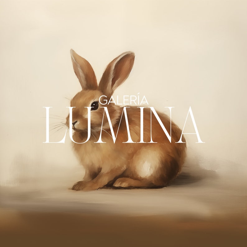 Rustic Rabbit Painting Vintage Bunny Print Country Animal Wall Art Baby