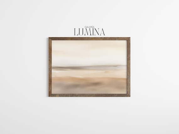 Neutral Abstract Watercolor Painting Muted Minimalist Wall Art Beige Grey Modern Landscape Artwork Digital Printable Art Frame TV Art 1265