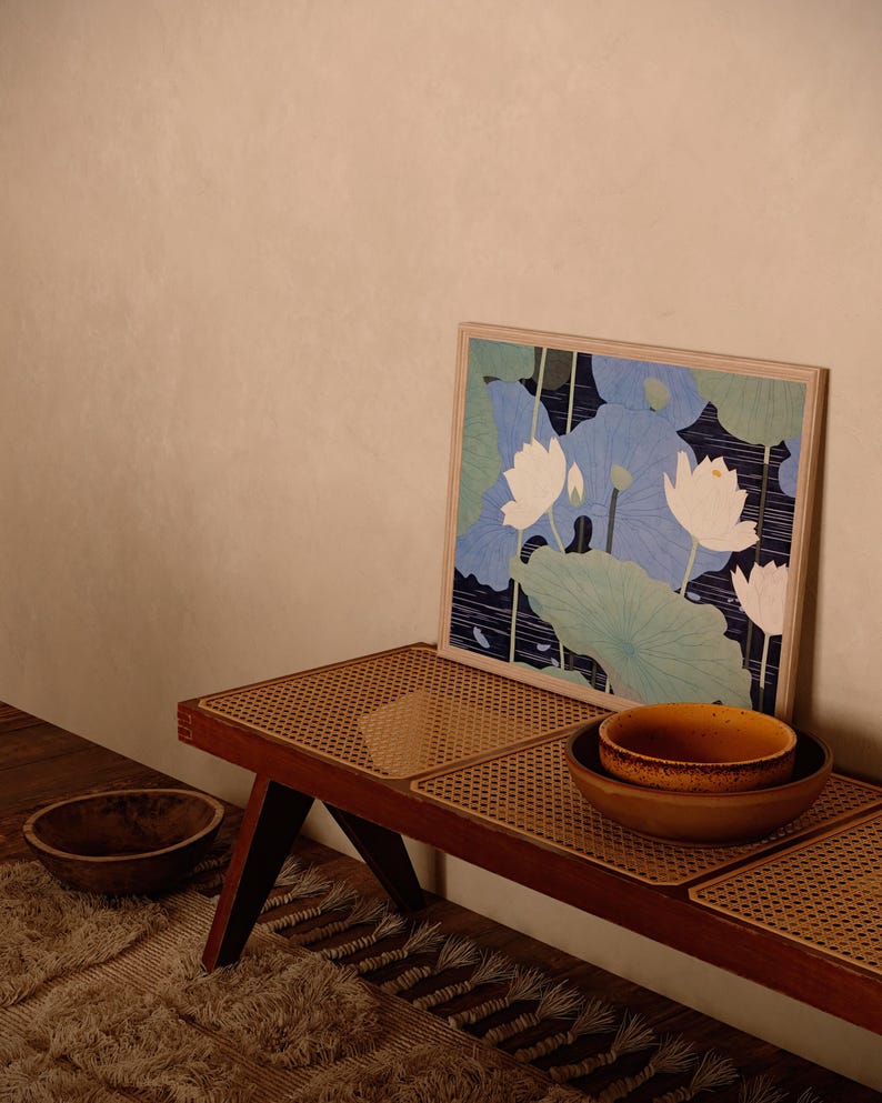 Lotus Flower Meticulous Painting Chinese Traditional Painting Gongbi Painting Asian Botanical Art Fine Art Hand-painted Oil on Silk Intricate Details Delicate Brushstrokes Elegant Floral Art Traditional Chinese Art Lotus Blossom Nature-Inspired
