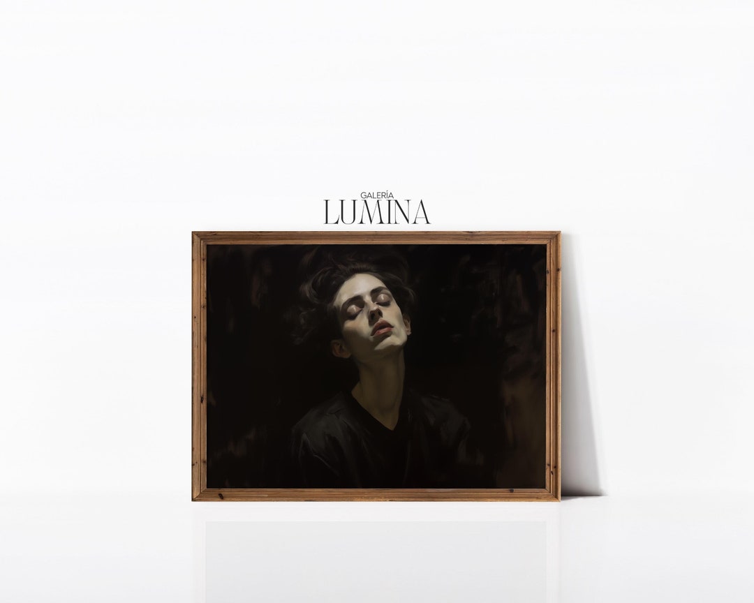 Dark Moody Man Portrait Painting Portrait of a Young Man Painting Moody