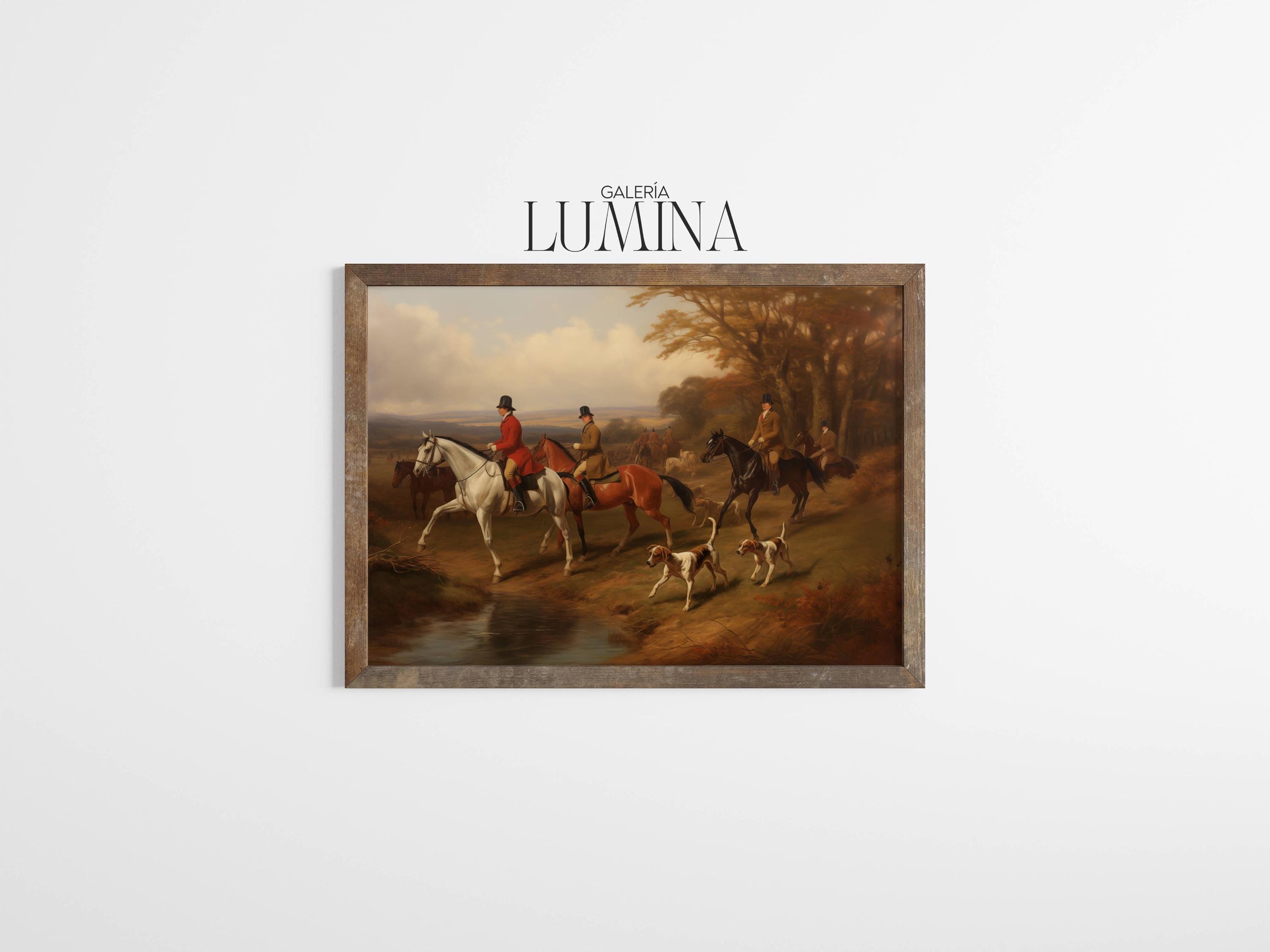 Vintage Equestrian Print Set: English Hunting Scene Wall Art (digital ...