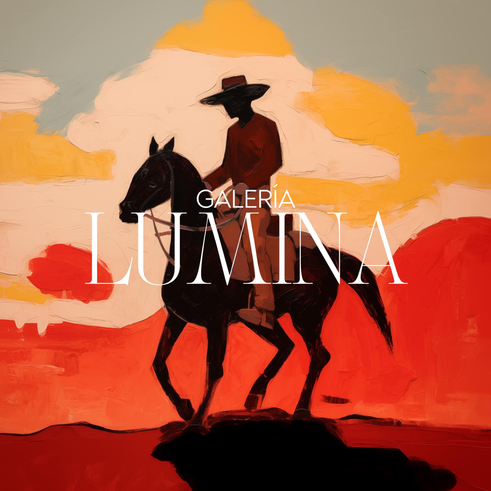 Western Cowboy on Horse Painting Colorful Southwestern Desert Art ...