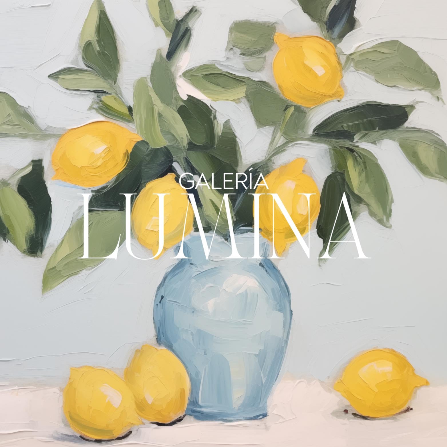 印象派レモン絵画キッチンフルーツウォールアートイエローレモン静物画