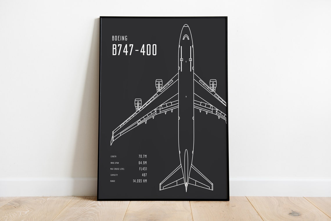 Boeing B747-400 Poster - Etsy