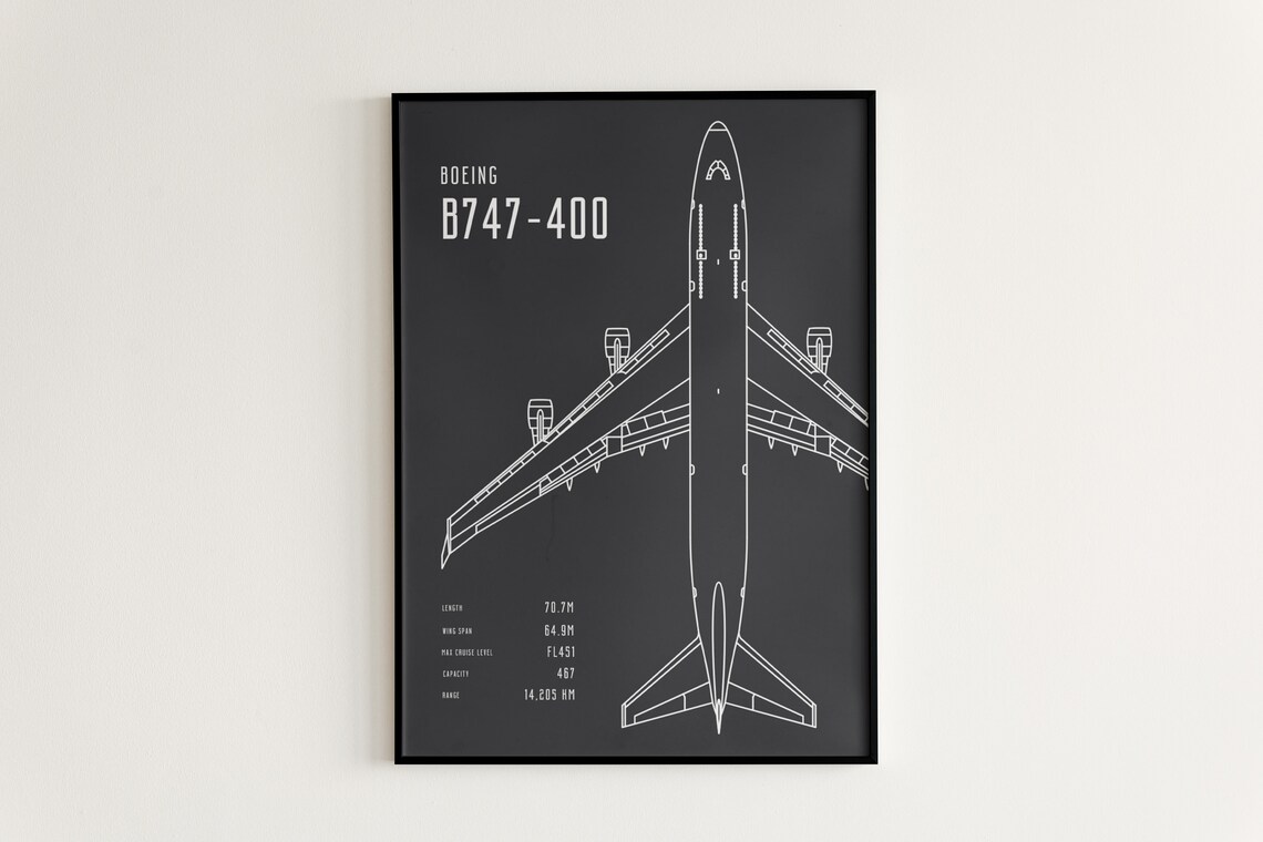 Boeing B747-400 Poster - Etsy