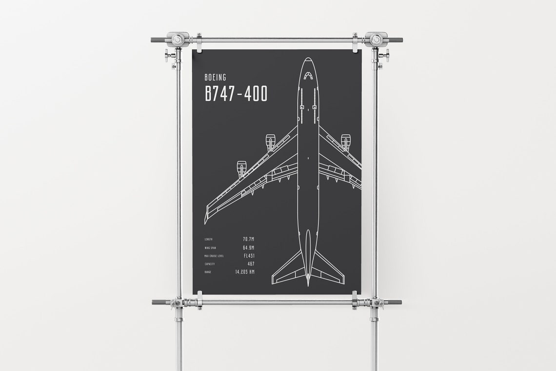 Boeing B747-400 Poster - Etsy